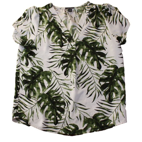 Hilary Radley Bahama Top  Size Small  Green/White - Picture 1 of 3